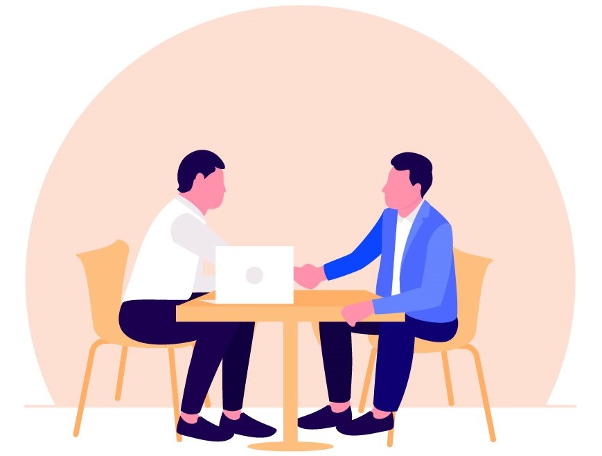 2人で会話しているイラスト